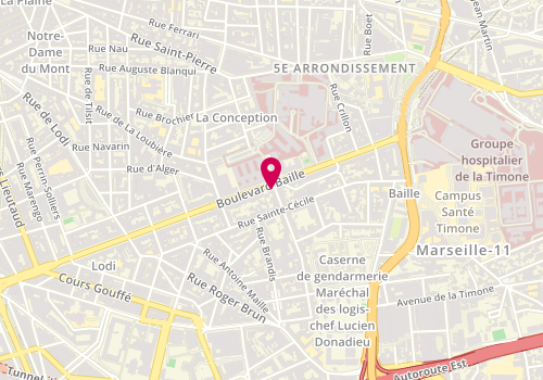 Plan de SERRET Mélanie, 147 Boulevard Baille, 13005 Marseille