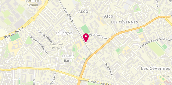 Plan de AQUILA Bérangère, 1000 Rue d'Alco, 34087 Montpellier