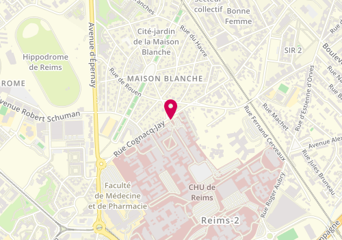 Plan de DEWIDEHEM Coralie, 45 Rue Cognacq Jay, 51092 Reims