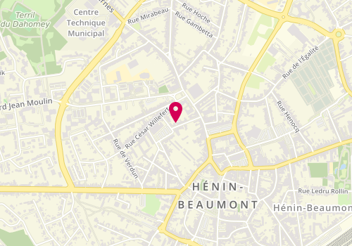 Plan de AUNIS Opale, 104 Rue Etienne Dolet, 62110 Hénin-Beaumont